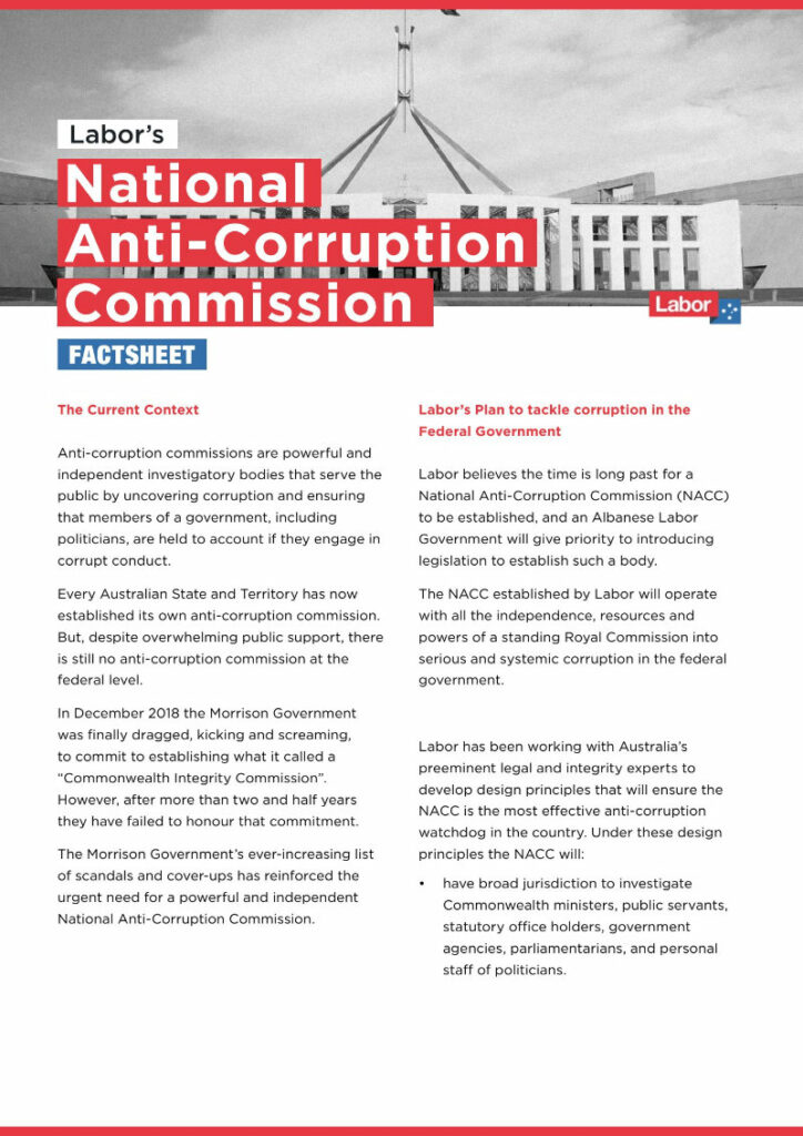 Labor's NACC proposal