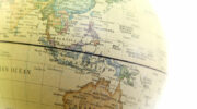 The globe close up, South East Asia.