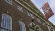 The historic architecture of the iconic Harvard University in Cambridge, Massachusetts, USA.