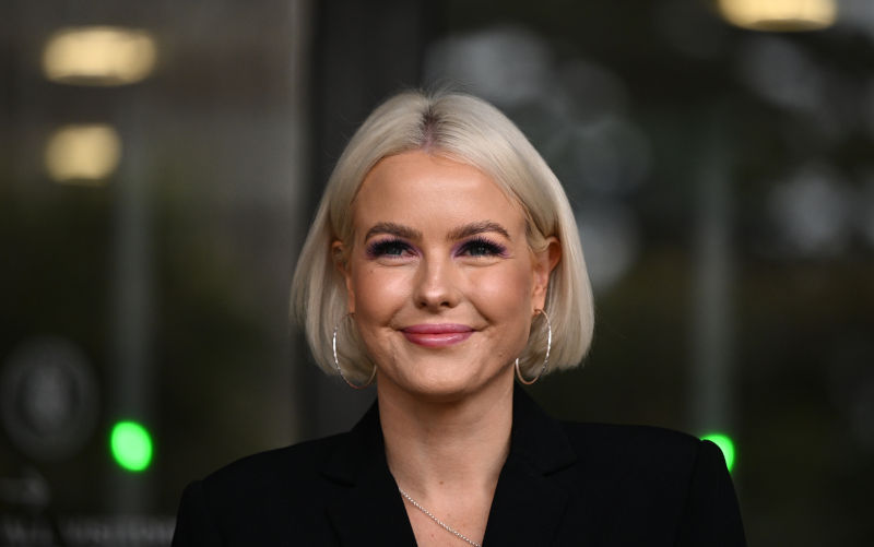 Animal Justice Party MP Georgie Purcell speaks to media at the Parliament of Victoria in Melbourne, Tuesday, August 29, 2023. Image: AAP /Joel Carrett