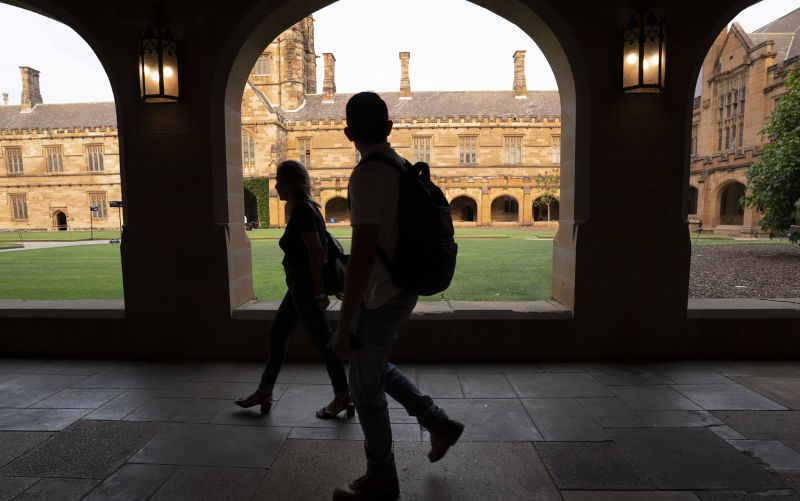 SYDNEY, AUSTRALIA - 16 Dec 2019 - View of the campus of the University of Sydney, one of the most prestigious universities in Australia.