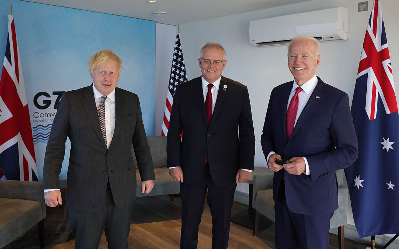 Prime_Ministers_Boris_Johnson_Scott Morrison _President Joe Biden G7_Leaders_Summit_Day_Two-c Image: WikimediaCommons/By UKinUSA from Washington, D.C., USA - Prime Minister Boris Johnson G7 Leaders Summit Day Two, CC BY-SA 2.0, https://commons.wikimedia.org/w/index.php?curid=113816635