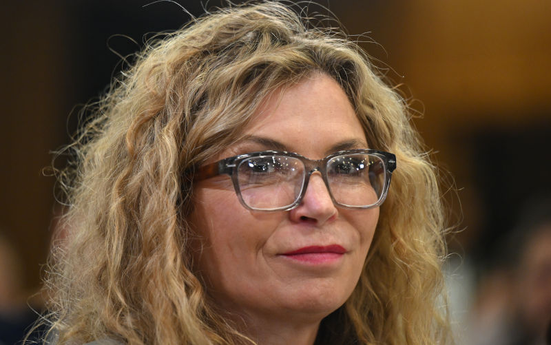 Dee Madigan, Executive Creative Director of CampaignEdge listens to Secretary of the Federal Australian Labor Party Paul Erickson address the National Press Club of Australia in Canberra, Wednesday, May 21, 2025. Image: AAP Image/Lukas Coch