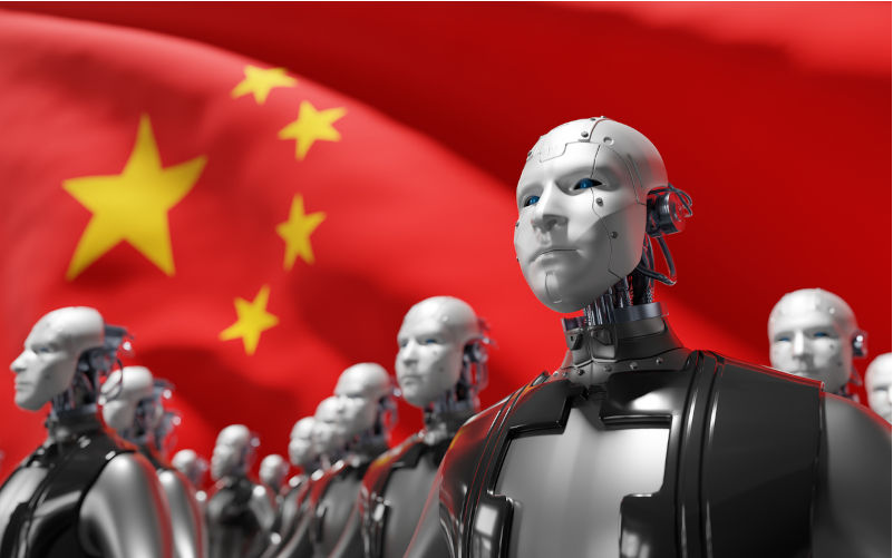 Humanoid robot AI technology from China, 3d rendering. Image: iStock / nespix