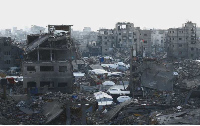 Gaza City, Palestine. 09th Mar, 2025. Palestinians try to go about their daily lives amid the rubble of buildings or their makeshift tents on the eighth day of Ramadan in Jabalia refugee camp in northern Gaza, Gaza Strip, March 8, 2025. As the first phase of the ceasefire and prisoner and hostage exchange deal in Gaza comes to an end, Palestinians are worried that Israel will continue its attacks. Photo by Ramez Habboub/ABACAPRESS.COM Credit: Abaca Press/Alamy Live News Contributor: Abaca Press / Alamy Stock Photo Image ID: 3A1KAHE Gaza conditions 'worse than hell on Earth': Red Cross chief
