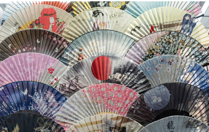 Traditional Japanese hand fans, Asakusa, Tokyo, Japan. Image: Alamy Contributor: imageBROKER.com / Alamy Stock Photo Image-ID:GD3GED