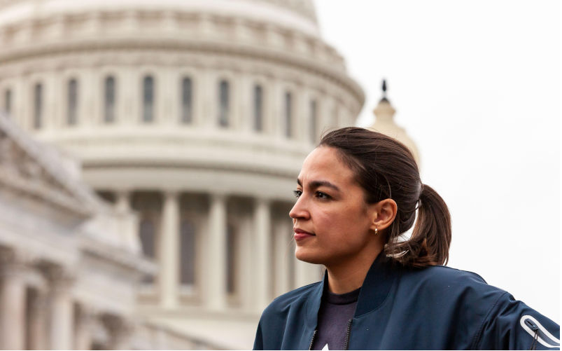 Congresswoman Alexandria Ocasio-Cortez .Image: Alamy Contributor: Allison Bailey / Alamy Stock Photo Image ID: 2GBG90G