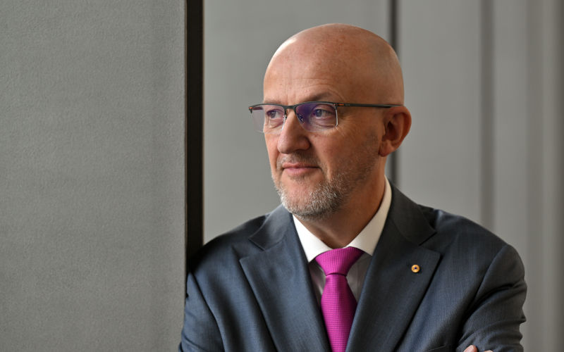 Australian Security Intelligence Organisation ASIO Director General Mike Burgess poses for a portrait ahead of his annual threat assessment speech at ASIO headquarters in Canberra, Wednesday, February 19, 2025. AAP Image/Mick Tsikas