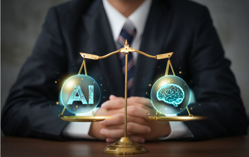 AI ethics and legal concepts artificial intelligence law and online technology of legal regulations Controlling artificial intelligence technology is a high risk. Image: iStock / Sansert Sangsakawr