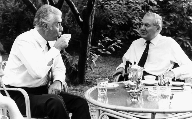 Gough Whitlam, James Callaghan British Prime Minister 1976 with his Australian counterpart Gough Whitlam. Image Alamy.ContributorTrinity Mirror / Mirrorpix. Image IDB4M5WX