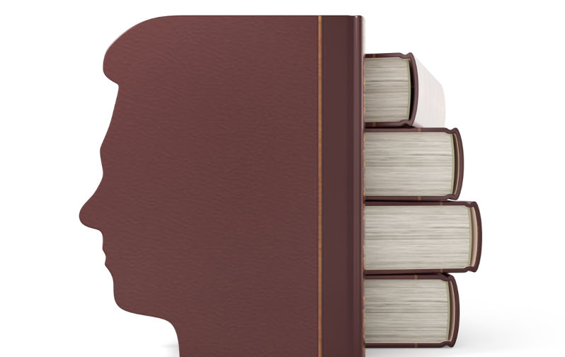 Books head. 3d illustration. Image iStock / Crediturfinguss