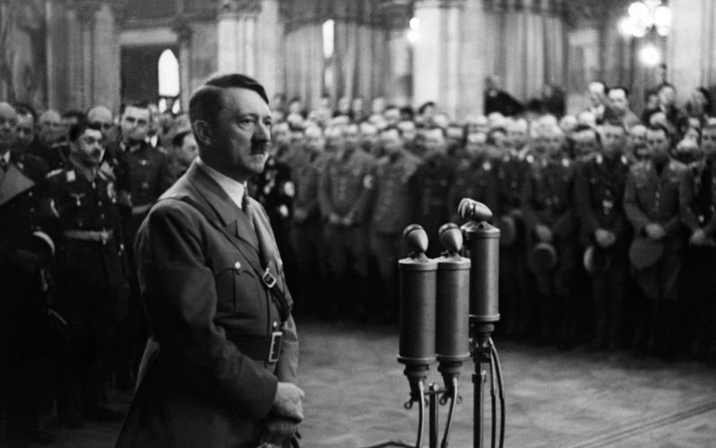 Adolf Hitler speaks at his reception at the Vienna City Hall during the annexation of Austria to the Greater German Reich. Image Alamy Contributor Sueddeutsche Zeitung Photo Image 1D 2DBHN6H