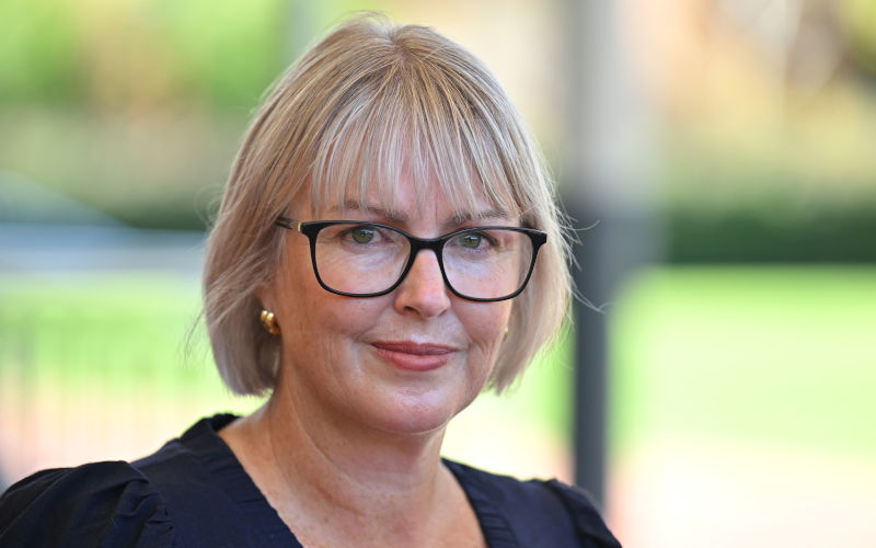 Independent candidate for Farrer Michelle Milthorpe at a press conference in Albury, NSW, Friday, February 27, 2026. AAP Image Mick Tsikas