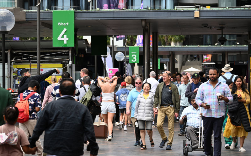 Sydney Dec 28 2025 Large crowd of people in Circular Quay in Sydney Image iStock chameleonseye