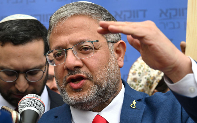 Jerusalem, Israel. 15th Apr, 2026. Israeli National Security Minister Itamar Ben Gvir gives a statement to the press before the Supreme Court hears petitions urging Prime Minister Benjamin Netanyahu to fire him, in Jerusalem, on Wednesday, April 15, 2026. Photo Debbie Hill UPI Credit UPI Alamy Live News Image ID 3E8MPRW