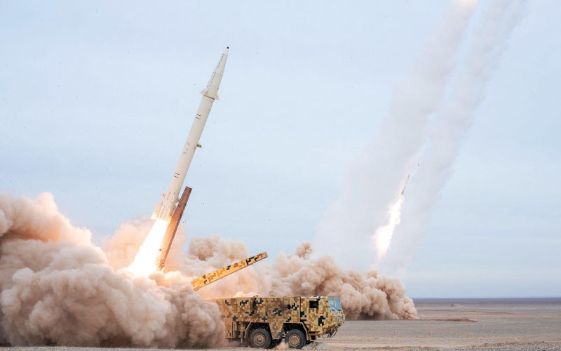 Dezful is a medium range ballistic missile (MRBM) developed by Iran and unveiled in February 2019 in an underground missile factory. Image Dirgantara Alamy image ID 2R7G0R6