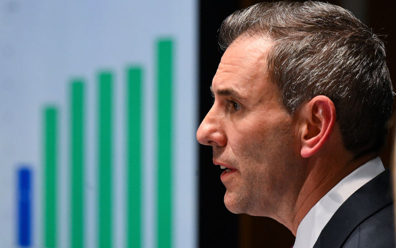 Australian Treasurer Jim Chalmers speaks to the media during a press conference inside the 2026 Budget lockup at Parliament House in Canberra, Tuesday, May 12, 2026. Australian Treasurer Jim Chalmers today delivered his fifth budget. ImageAAP Lukas Coch
