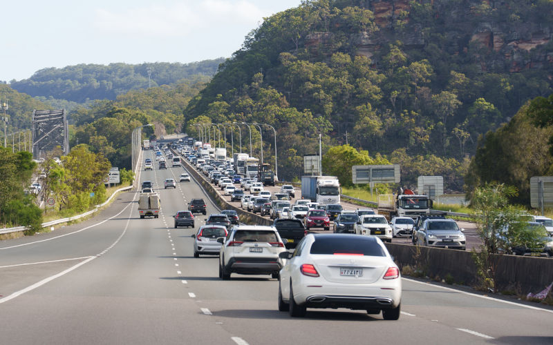 NSW, Australia, January 23, 2026 Traffic from Sydney on M1 Motorway on Friday afternoon Image iStock Julia Gomina
