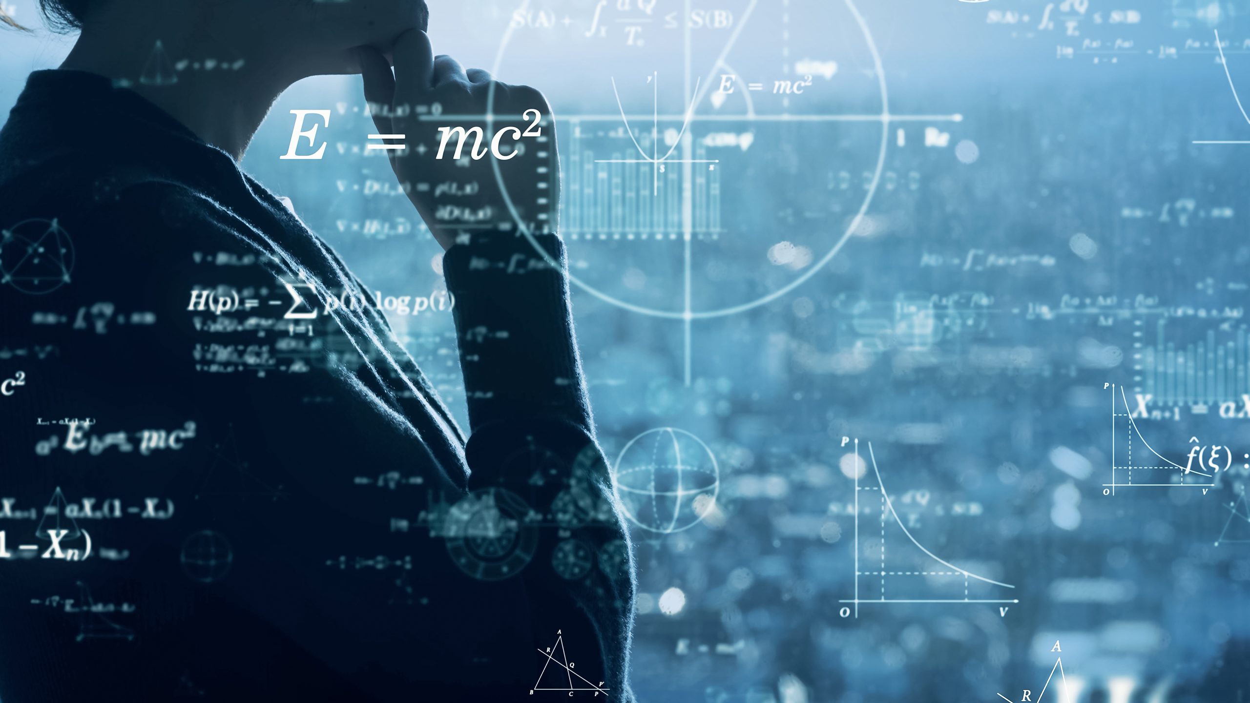 AI science mathematical technology concept. Thinking scientist. Image iStock metamorworks