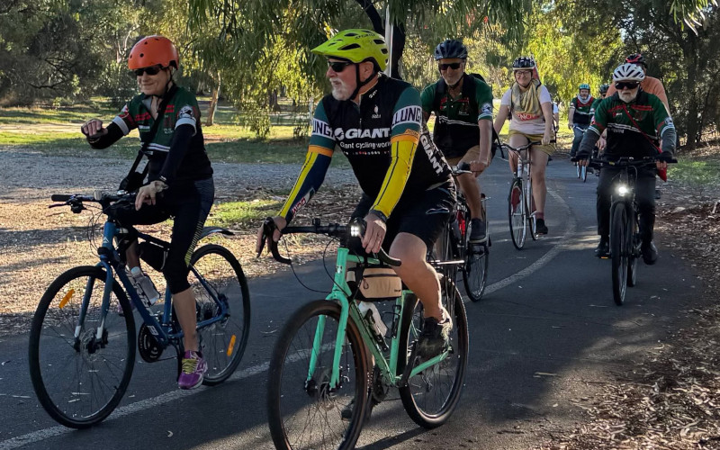 A group from Big Ride for Palestine SA on their bikes, March 2026. Image Facebook Big Ride for Palestine SA