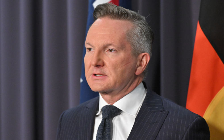 Minister for Climate Change Chris Bowen at a press conference at Parliament House in Canberra, Tuesday, May 26, 2026. Image AAP Mick Tsikas