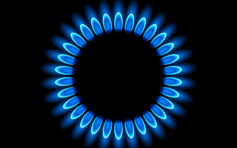 Gas burner with blue flame. Image iStock Ilya Rumyantsev