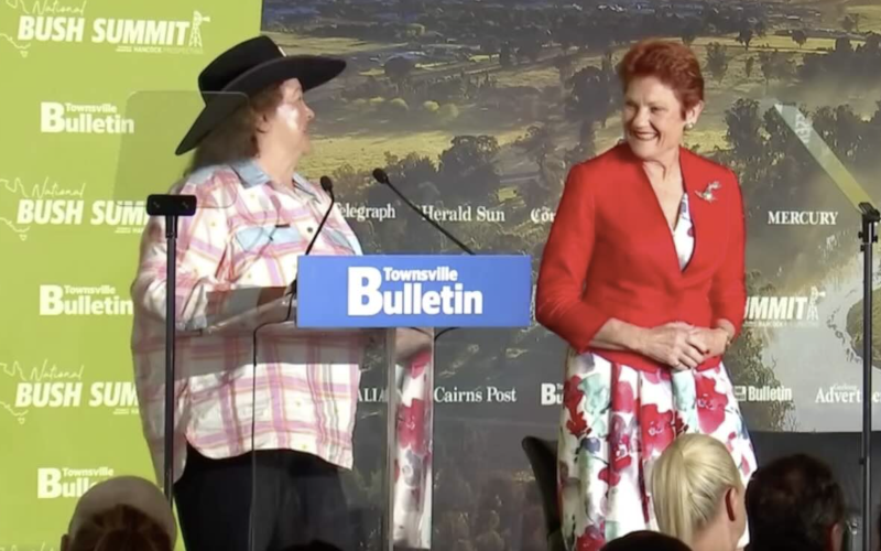 Gina Rinehart and Pauline Hanson Bush Bash 2026 Townsville. Screenshot 7 News
