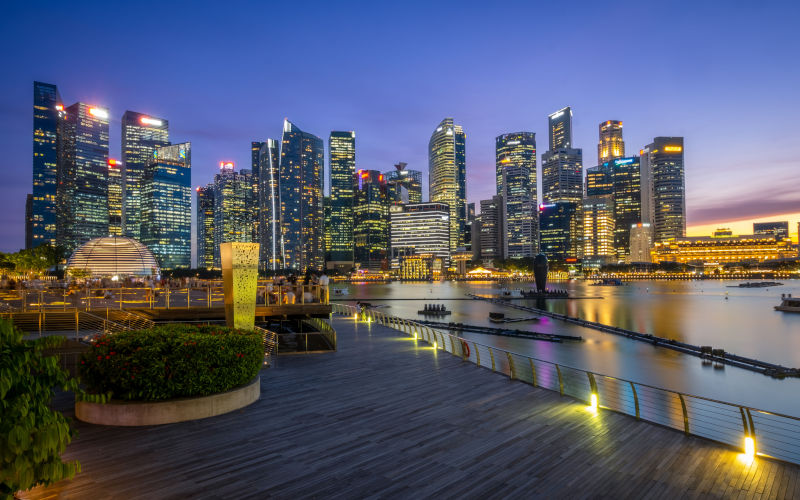 Singapore CBD at twilight. Image iStock KinseiTGS
