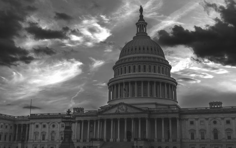 Black and White US Capitol North Side Congress House Representatives Senate Capital City Washington DC Image iStock bpperry