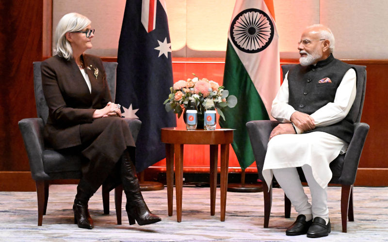 The Prime Minister of India Narendra Modi meets with the Australian GovernorGeneral, HE The Hon Sam Mostyn AC at the Park Hyatt in Melbourne, Thursday, July 9, 2026. Image Alamy AAP Image NewsWire, Poolfoto. Image ID 3F0M8GG