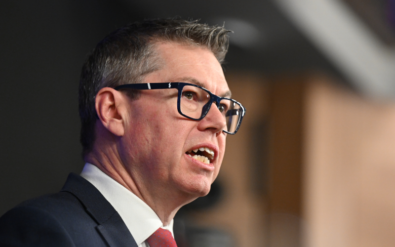 Australian Defence Industry Minister Pat Conroy addresses the National Press Club in Canberra, Thursday, July 2, 2026. Image AAP Image Lukas Coch