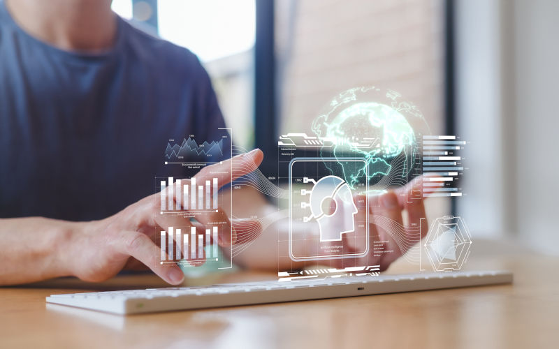 AI Automation, artificial intelligence of futuristic technology.transformation of ideas and the adoption of technology in business in the digital age, enhancing global. Image iStock tongstock