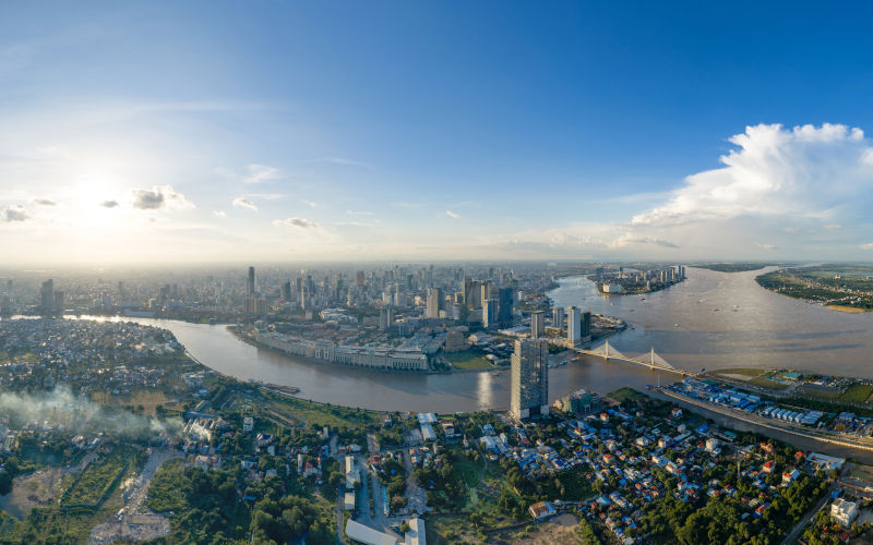 Diamond Island area Phnom Penh, where most of the financial market of the whole country is concentrated. Image iStock Ho Minh Nhut