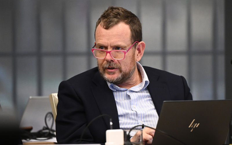 Stephen Lawrence during the NSW Legislative Councils inquiry into the illegal tobacco trade at New South Wales Parliament House, in Sydney, Friday, February 20, 2026. Image AAP Bianca De Marchi