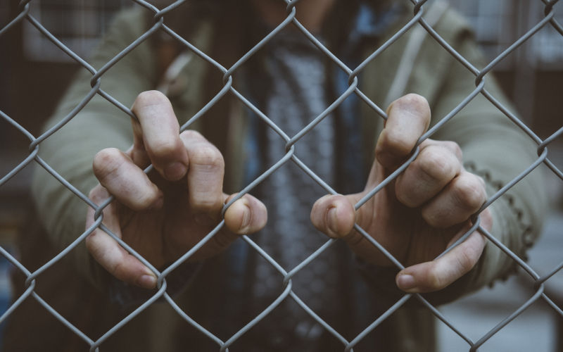 Hands on a chain linked fence stock photo. Image iStock Wirestock