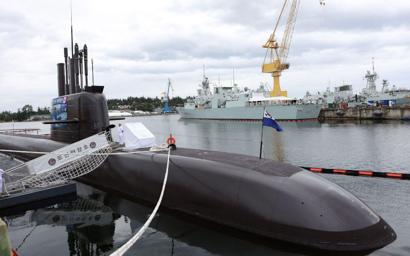 Esquimalt, Canada. 25th May, 2026. Royal Canadian Navy host the Republic of Korea Navy KSSIII, known as Dosan Ahn Changho, during a welcome ceremony at CFB Esquimalt in Esquimalt, B.C. Image The Canadian Press Alamy Live News Alamy image ID 3EHT2BD