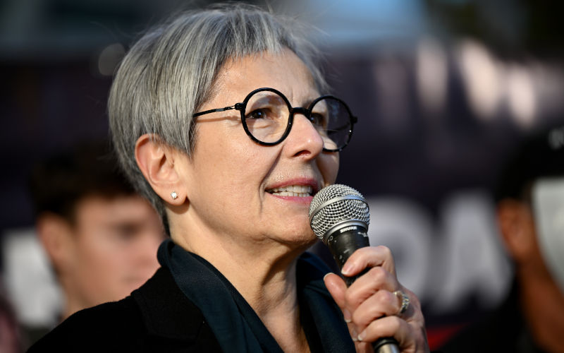 Journalist Mary Kostakidis speaks to media prior to Daniel Duggans extradition hearing, at Downing Centre Local Court, in Sydney, Friday, May 24, 2024. Image AAP Bianca De Marchi