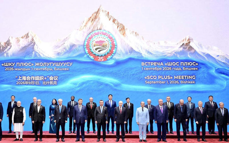 BISHKEK, KYRGYZSTAN 01Sep 2026 Prime Minister Shehbaz Sharif appeared alongside world leaders, including Chinese President Xi Jinping and Russian President Vladimir Putin, at the SCO PLUS meeting during the Shanghai Cooperation Organisations Council of Heads of State Summit on Tuesday. Held in Bishkek, the summit marks the 25th anniversary of the SCO, a significant milestone for the multilateral organisation. The event underscores the importance of international diplomacy within the region, as leaders discuss critical geopolitical issues and foster cooperation among member states. Image Alamy Pakistan Press International (PPI) ID3FDNMPW