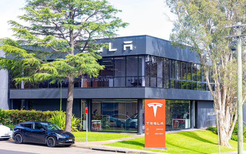 Tesla Sydney car showroom, delivery and service facility dealership in Chatswood Sydney, NSW, Australia. Image Alamy Martin Berry Alamy Image ID 2MDA6TK