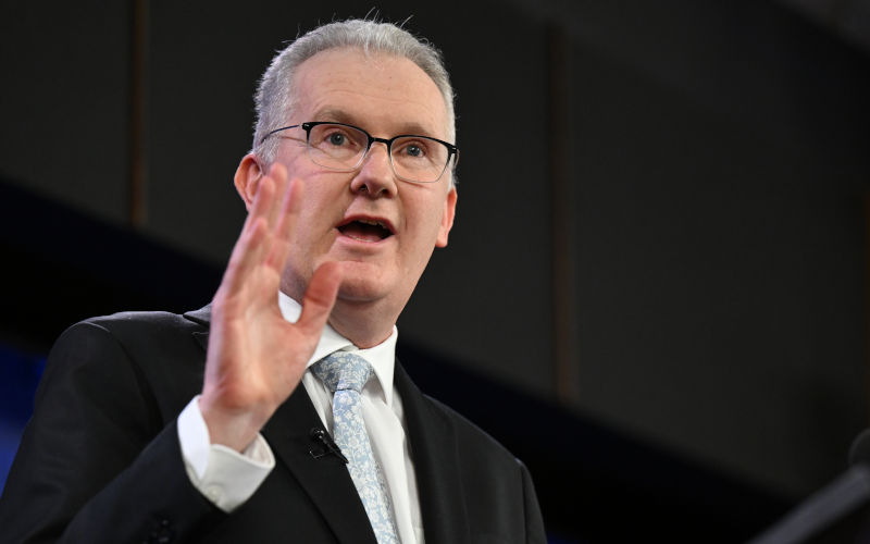 Australian Minister for Immigration and Citizenship Tony Burke addresses the National Press Club in Canberra, Thursday, September 17, 2026. Image AAP Lukas Coch