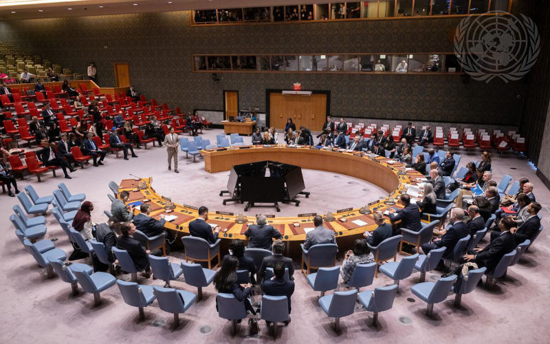 A wide view of the Security Council meeting on Artificial Intelligence and International Security, under the agenda item Maintenance of International Peace and Security. Image UN Photo Manuel Elías UN ID UN71153774