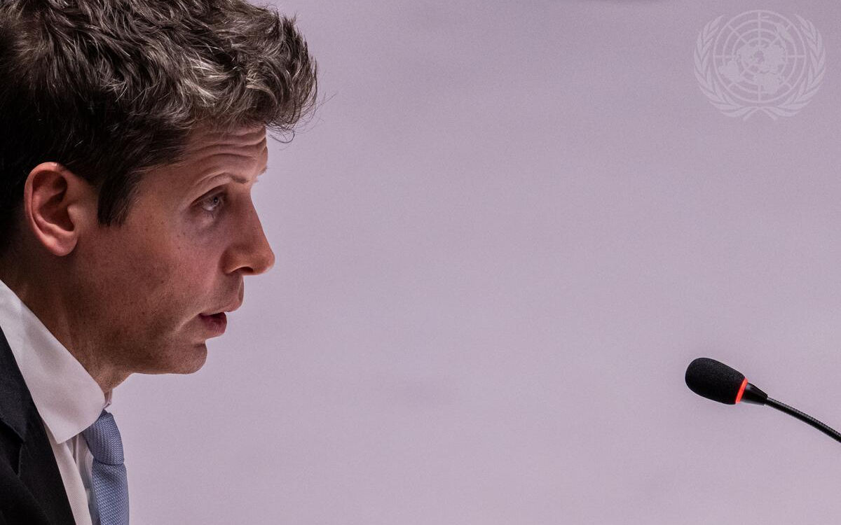 Sam Altman, Chief Executive Officer of OpenAI, briefs the Security Council meeting on Artificial Intelligence and International Security, under the agenda item Maintenance of International Peace and Security. UN Photo Manuel Elías Image ID UN71153825