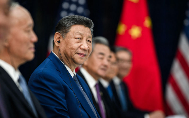 Chinese President Xi Jinping at the Gimhae International Airport terminal, Thursday, October 30, 2025, in Busan, South Korea in bilateral meeting with Donald Trump. Image Alamy Official White House Photo Daniel Torok. Image ID 3D262PT