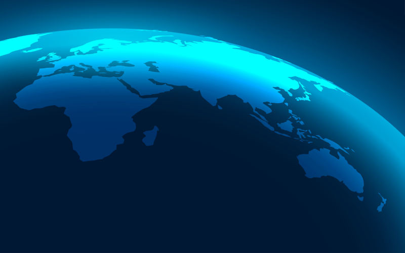 3D globe map with neon effect vector design showcasing Australiaafrica cropped Image iStock StarLineArts