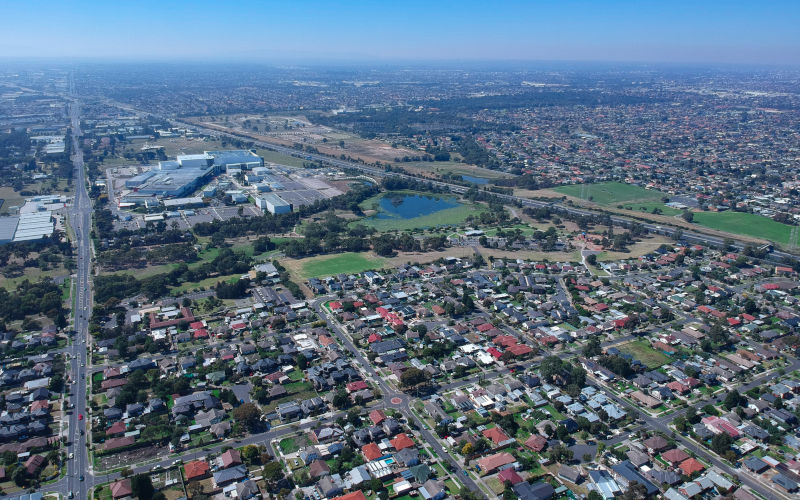 Panoramic aerial view of Broadmeadows, Melbourne Victoria Australia Image iStock Elias Bitar