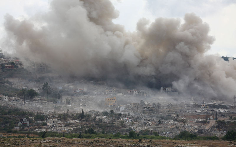 Smoke rises in Mansouri following Israeli explosions reported by Lebanons state news agency NNA as seen from Hinniyeh, southern Lebanon, September 28, 2026. Image AAP Reuters Stringer TPX Images of the day