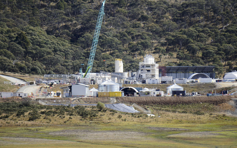 Snowy Hydro 2.0 Construction site at Tantangara Dam in the Snowy Mountains which is the pumped Hydro Electric Green Power Project Image iStock PjHickox
